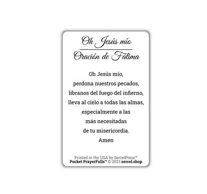 O My Jesus, Fatima Prayer in Spanish: Pocket PrayerFulls™ | Durable Wallet Prayer Cards | Catholic Prayers | Spanish Prayers - Tree of Life