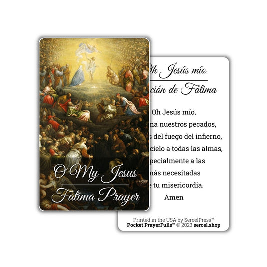 O My Jesus, Fatima Prayer in Spanish: Pocket PrayerFulls™ | Durable Wallet Prayer Cards | Catholic Prayers | Spanish Prayers - Tree of Life