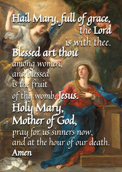 Hail Mary: 5x7 Framed Prayer with Ancient Artwork + Hail Mary Prayer Card | Catholic Art | Catholic Prayers - Tree of Life