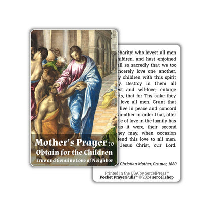 Mother's Prayer to Obtain for the Children True Love of Neighbor: Pocket PrayerFulls™ | Durable Wallet Prayer Cards | Catholic Prayers - Tree of Life