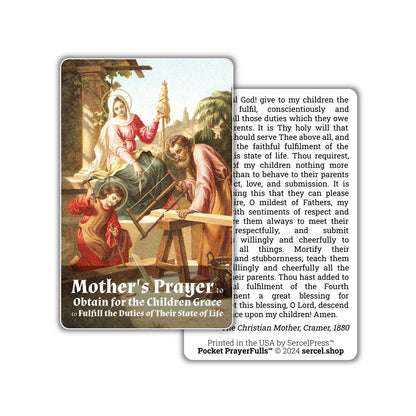 Mother's Prayer for Grace to Fulfill the Duties of their State of Life: Pocket PrayerFulls™ | Durable Wallet Prayer Cards | Catholic Prayers - Tree of Life