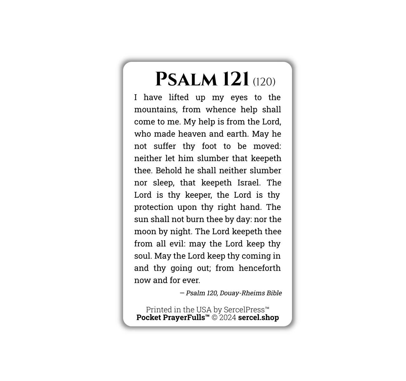 Psalm 121: Pocket PrayerFulls™ | Durable Wallet Holy Cards | Holy Bible | Douay-Rheims | Scripture | Psalms - Tree of Life