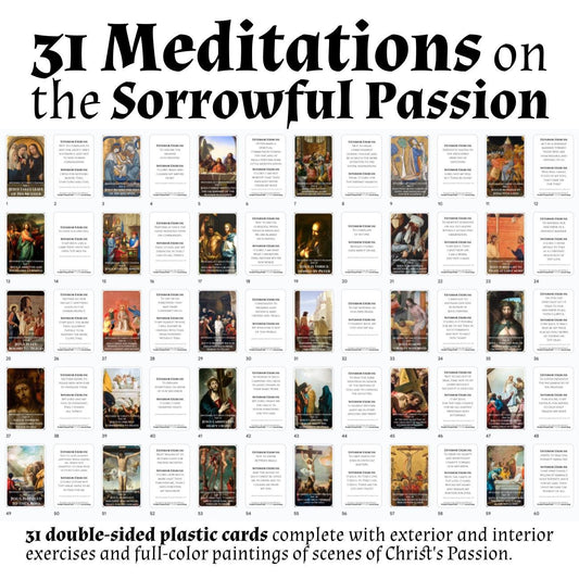 Meditations on the Sorrowful Passion, 31 Durable Plastic Cards on the Mysteries of Christ's Passion | Pocket PrayerFulls™ | Catholic Prayers - Tree of Life