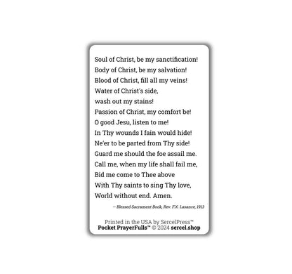 Anima Christi / Soul of Christ Sanctify Me, John Henry Newman's Translation: Pocket PrayerFulls™ | Uncompromising Holy Cards - Tree of Life