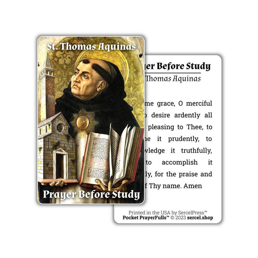 Prayer of St. Thomas Aquinas Before Study: Pocket PrayerFulls™ | Uncompromising Holy Cards — Built to Last. Backed for Life - Tree of Life