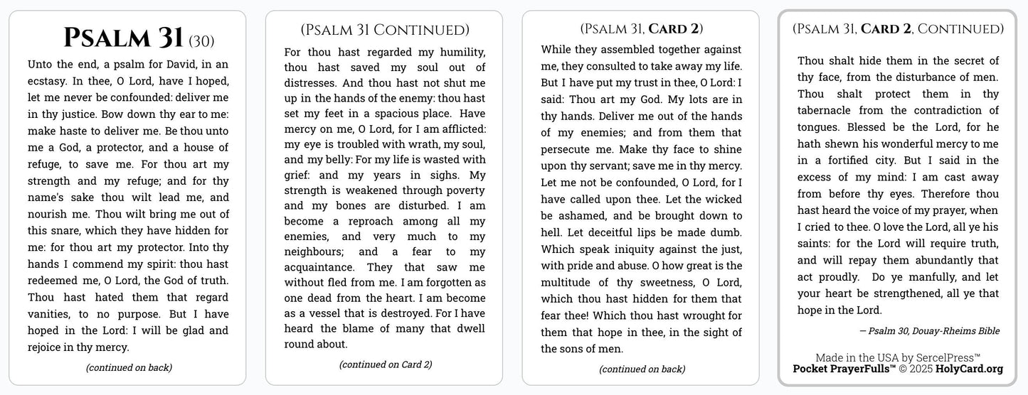 Psalm 31 — On Two Cards: Pocket PrayerFulls™ | Pocket PrayerFulls™ | Uncompromising Holy Cards — Built to Last. Backed for Life | Psalms - Tree of Life
