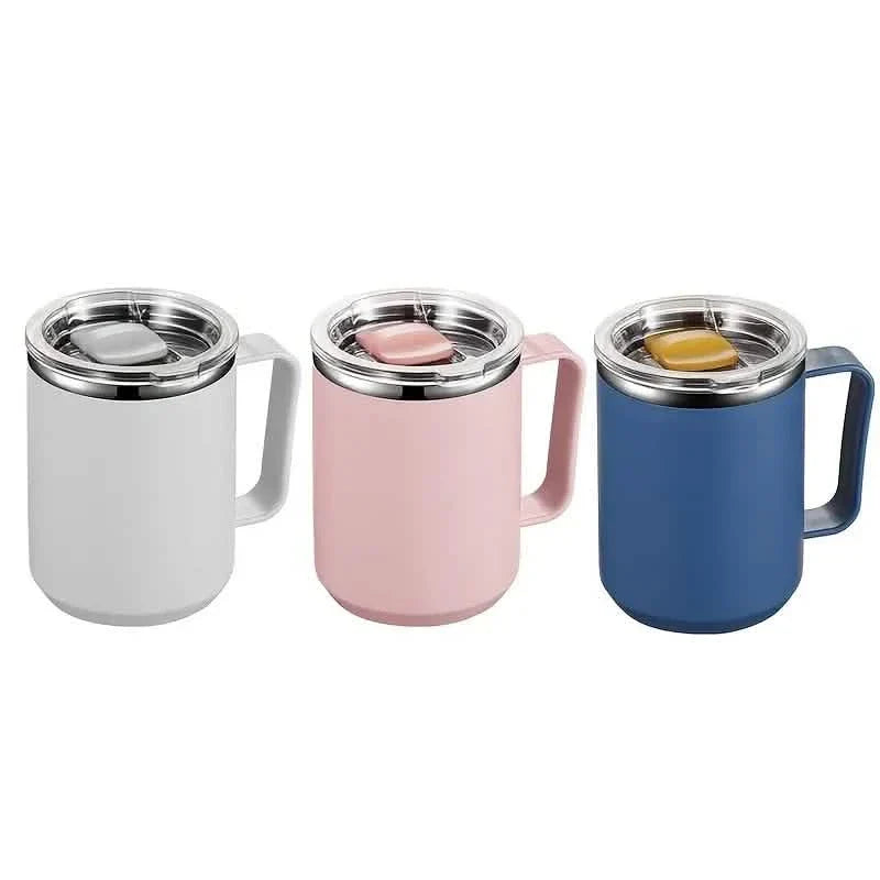 Insulated Double Wall Coffee Mug with Handle and Lid - Tree of Life