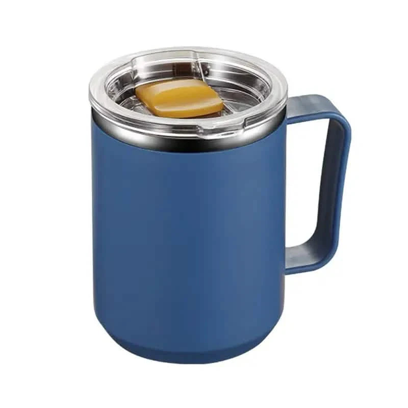 Insulated Double Wall Coffee Mug with Handle and Lid - Tree of Life