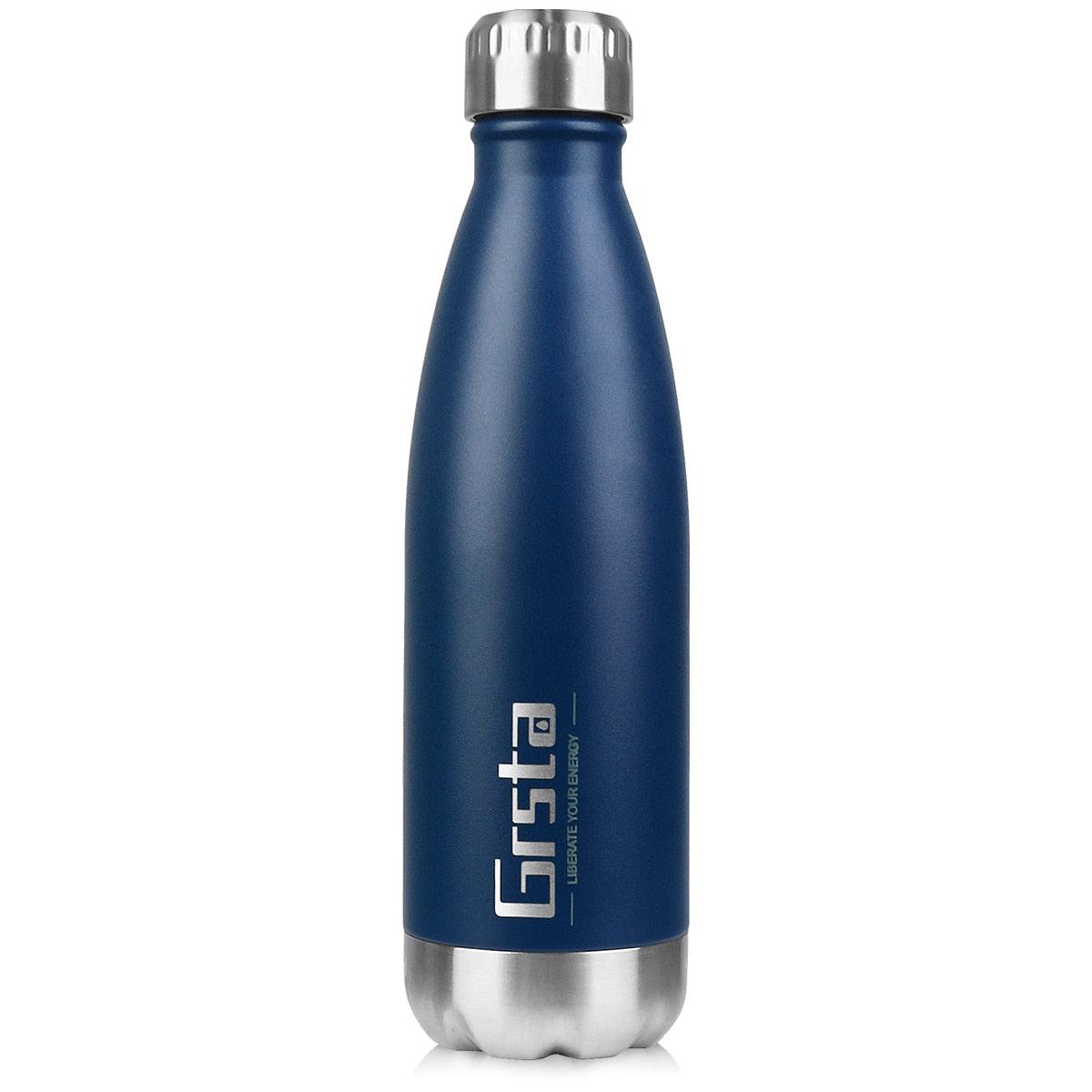 Neon Blue Water Bottle for Men Women & Kids Double Wall Stainless Steel Water Bottle Thermos Insulated Vacuum Flask Gym Sport Shaker Bottle Portable Thermoses Stylish Stainless Steel Bottle Keeps Water & Beverages All Day Hot Or Cold - Tree of Life