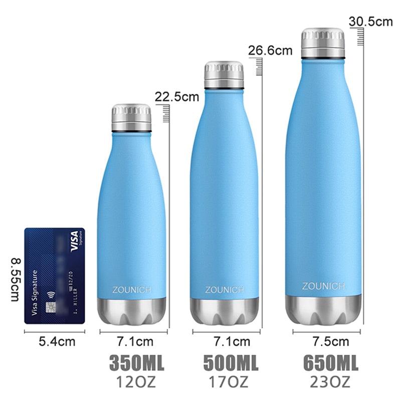 Neon Blue Water Bottle for Men Women & Kids Double Wall Stainless Steel Water Bottle Thermos Insulated Vacuum Flask Gym Sport Shaker Bottle Portable Thermoses Stylish Stainless Steel Bottle Keeps Water & Beverages All Day Hot Or Cold - Tree of Life