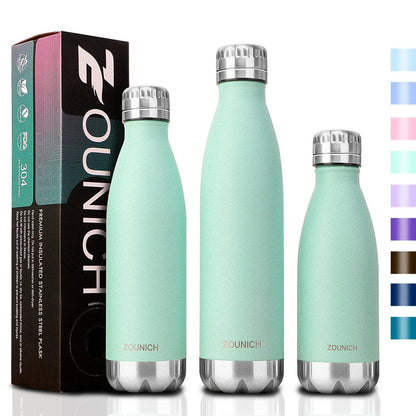 Neon Blue Water Bottle for Men Women & Kids Double Wall Stainless Steel Water Bottle Thermos Insulated Vacuum Flask Gym Sport Shaker Bottle Portable Thermoses Stylish Stainless Steel Bottle Keeps Water & Beverages All Day Hot Or Cold - Tree of Life