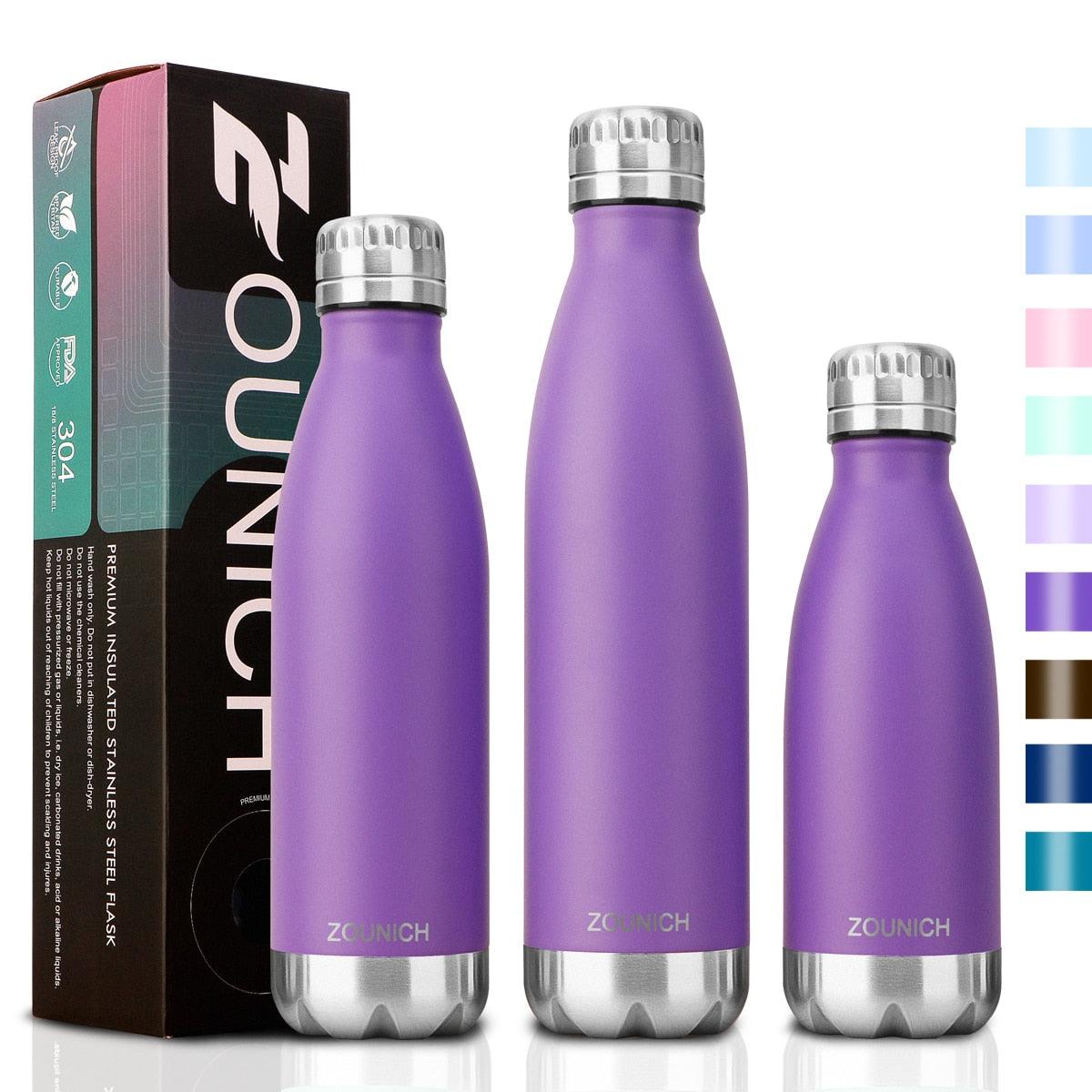 Neon Blue Water Bottle for Men Women & Kids Double Wall Stainless Steel Water Bottle Thermos Insulated Vacuum Flask Gym Sport Shaker Bottle Portable Thermoses Stylish Stainless Steel Bottle Keeps Water & Beverages All Day Hot Or Cold - Tree of Life