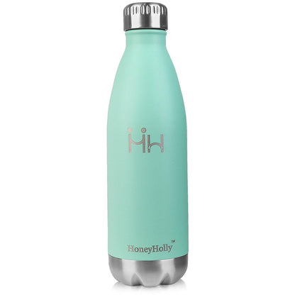 Neon Blue Water Bottle for Men Women & Kids Double Wall Stainless Steel Water Bottle Thermos Insulated Vacuum Flask Gym Sport Shaker Bottle Portable Thermoses Stylish Stainless Steel Bottle Keeps Water & Beverages All Day Hot Or Cold - Tree of Life