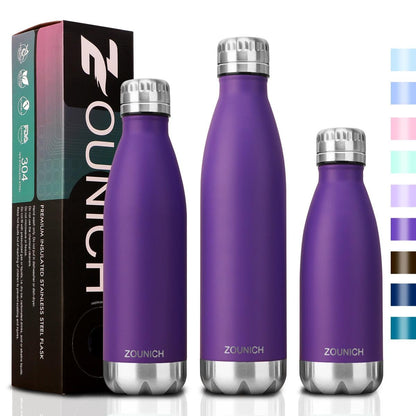 Neon Blue Water Bottle for Men Women & Kids Double Wall Stainless Steel Water Bottle Thermos Insulated Vacuum Flask Gym Sport Shaker Bottle Portable Thermoses Stylish Stainless Steel Bottle Keeps Water & Beverages All Day Hot Or Cold - Tree of Life