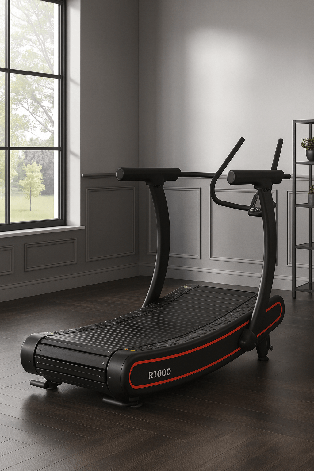 R1000 Curved Resistance Treadmill Self Powered Magnetic Resistance 8 Level Exclusive Deck Design - Tree of Life