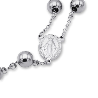 Traditional Tri Tone Rosary Necklace Five Decade Catholic Prayer Beads 10 mm - Tree of Life