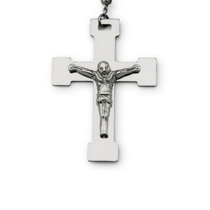 Traditional Rosary Necklace Five Decade Silver Gold Catholic Prayer Beads 10 mm - Tree of Life