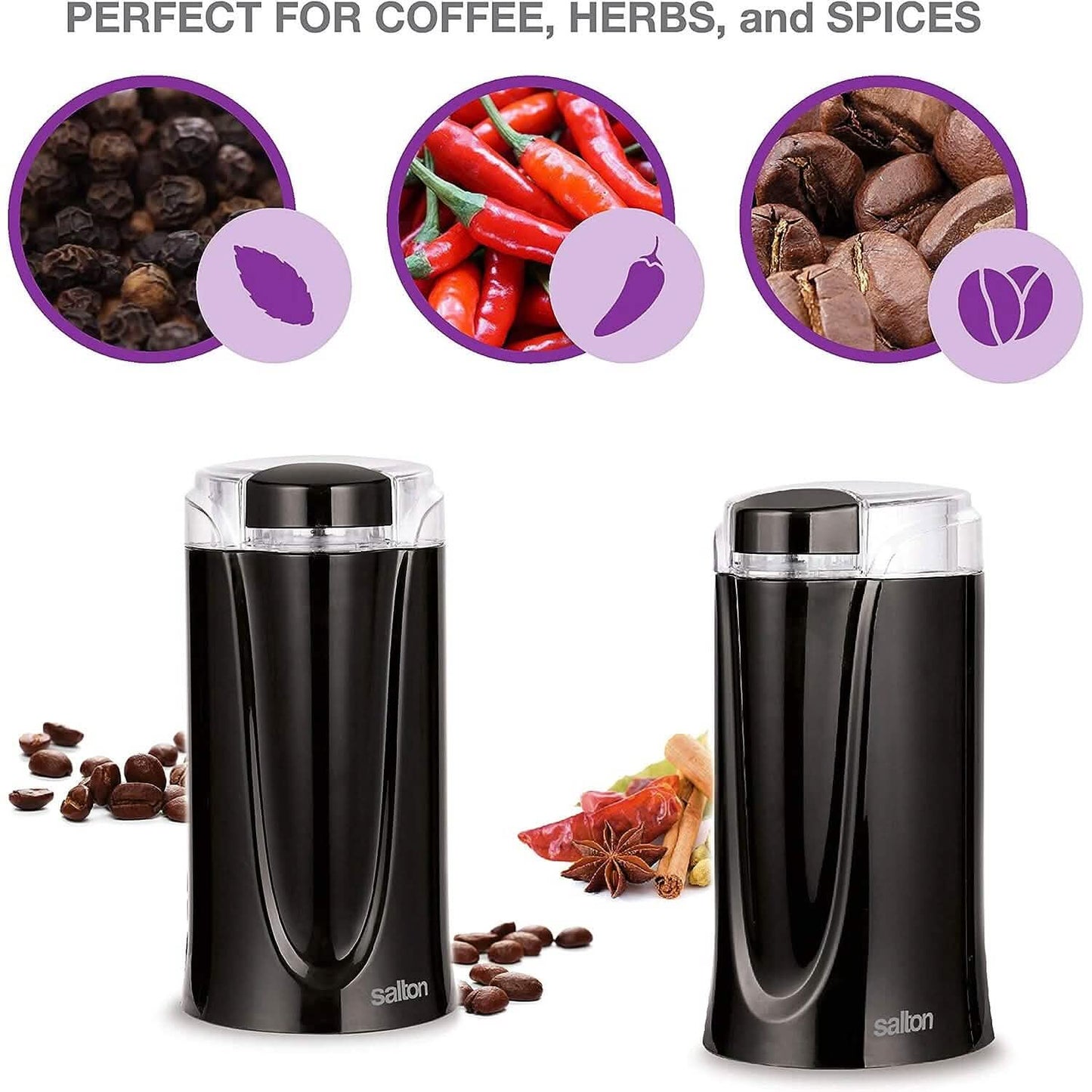 Salton Coffee, Spice & Herb Electric Grinder - Black - Tree of Life