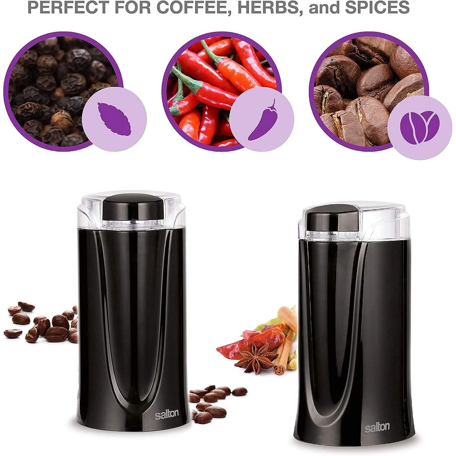 Salton Coffee, Spice & Herb Electric Grinder - Black - Tree of Life