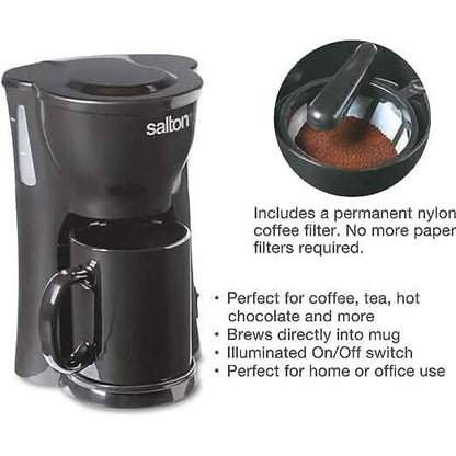 Salton Space Saving 1 Cup Coffeemaker - Black - Tree of Life