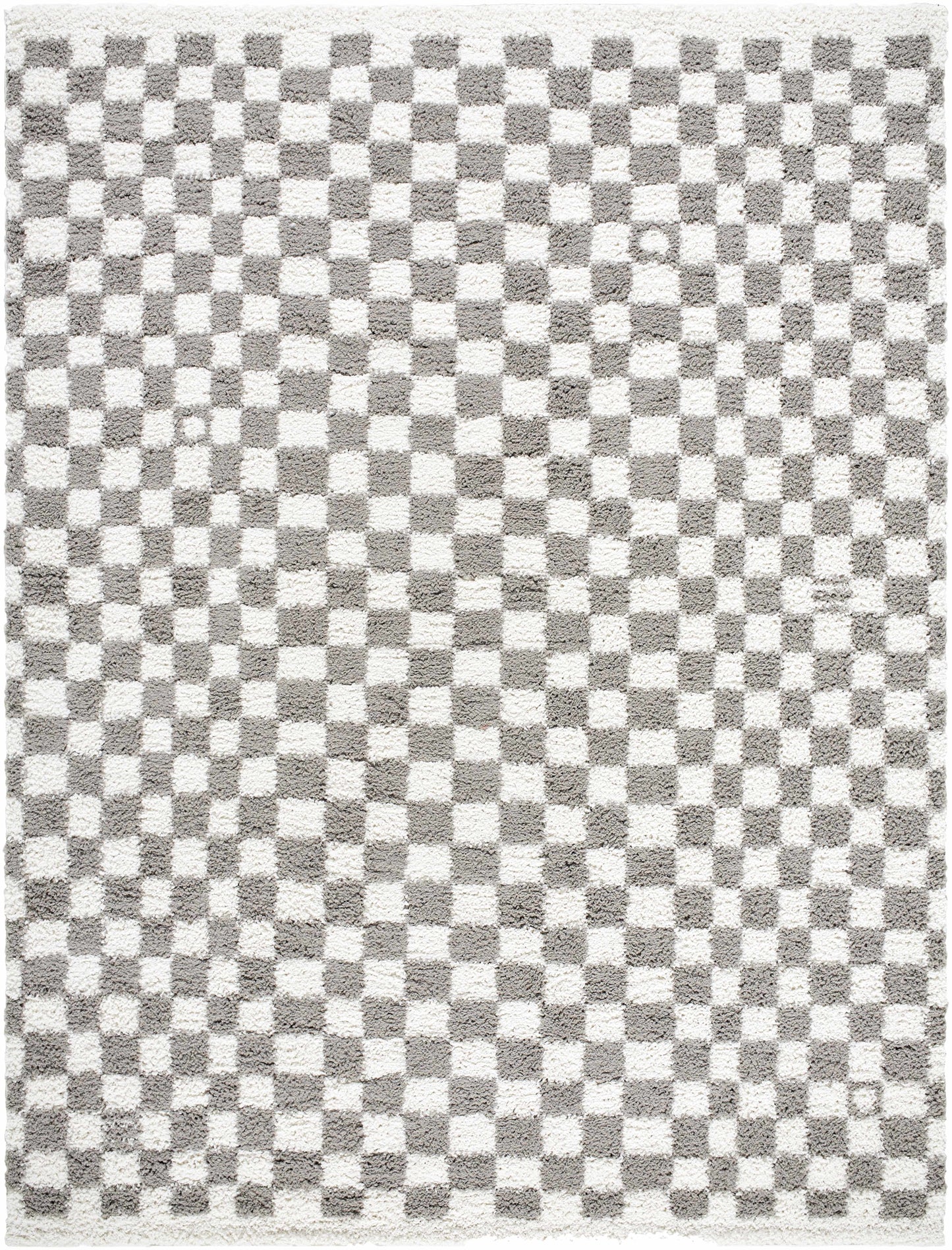 Kieu Taupe Checkered Plush Rug - Tree of Life