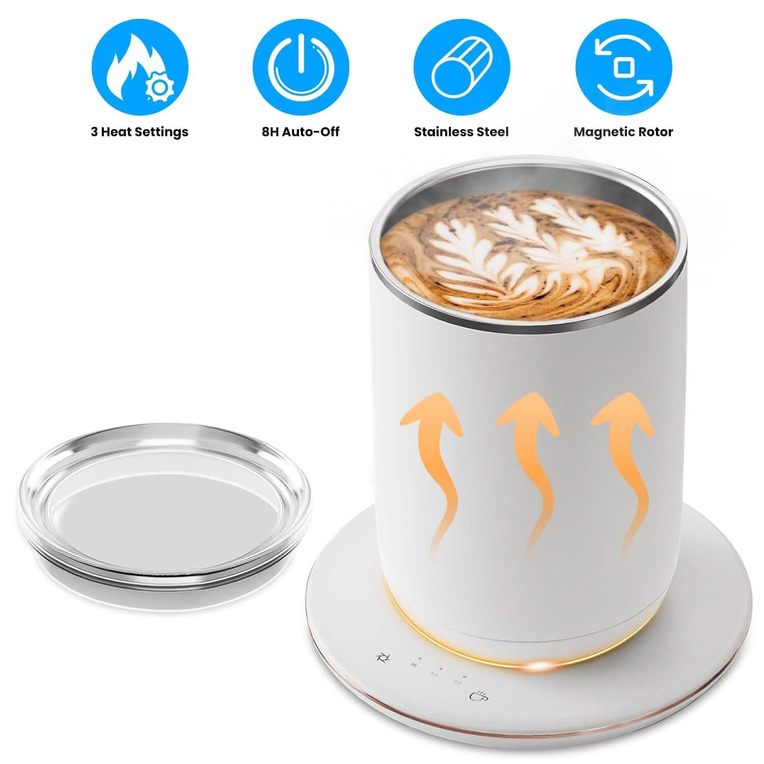 Self Stirring Coffee Mug with Lid Temperature Control 3 Heat Settings - Tree of Life