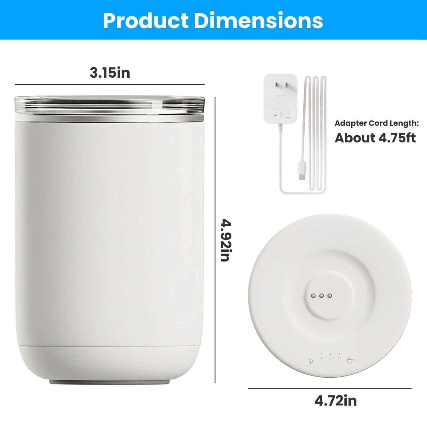 Self Stirring Coffee Mug with Lid Temperature Control 3 Heat Settings - Tree of Life