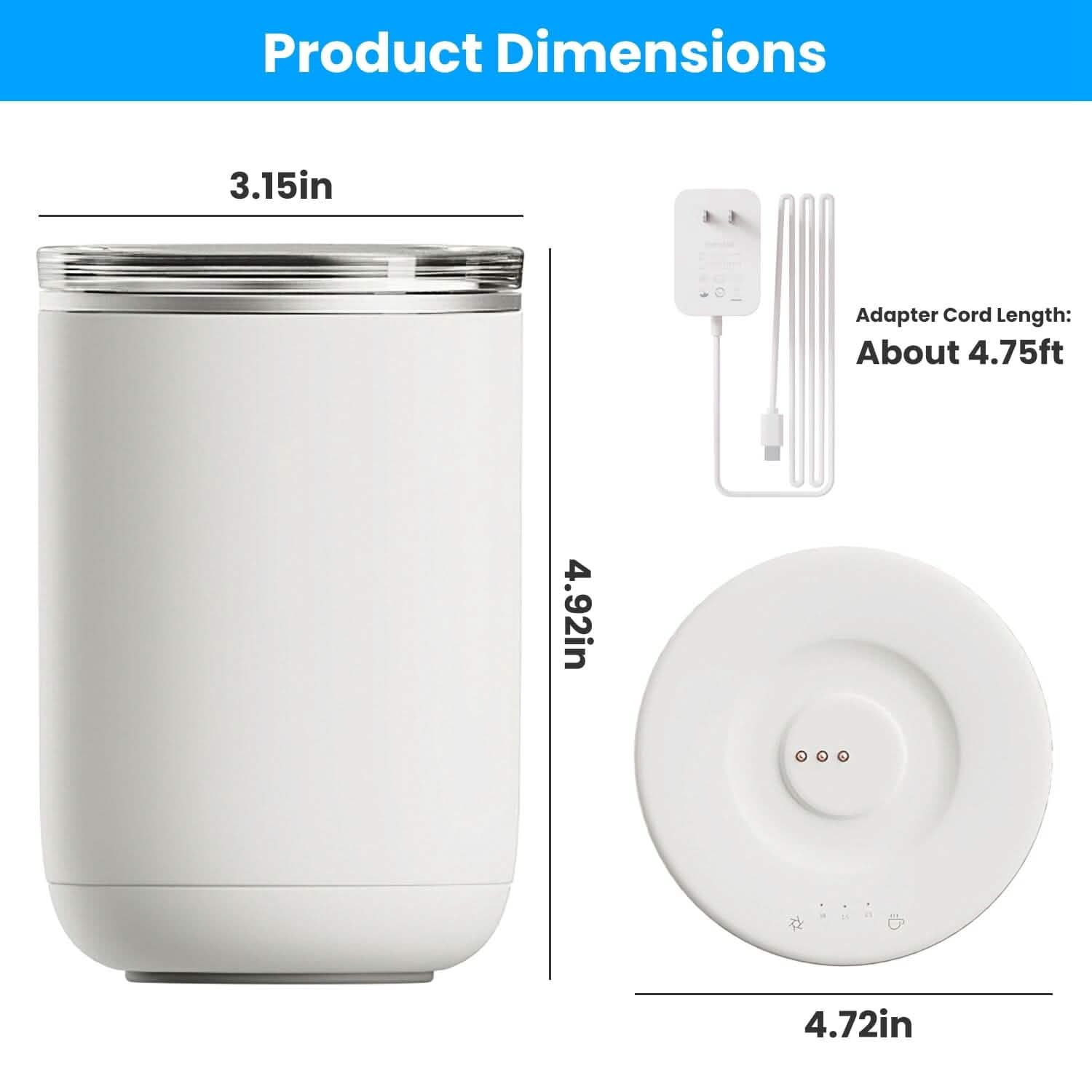 Self Stirring Coffee Mug with Lid Temperature Control 3 Heat Settings - Tree of Life