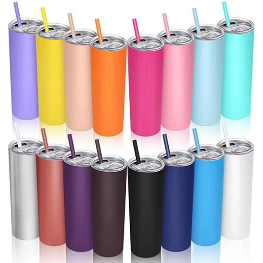 Skinny  Stainless Steel Thermos Water Bottle With Straw Insulated Cup Sealed Lid Colored Bachelorette Party  Double Wall Vacuum Insulated Tumbler Cup Reusable Slim Travel Mug with Cleaning Brush for Coffee Cold Hot Drinks - Tree of Life