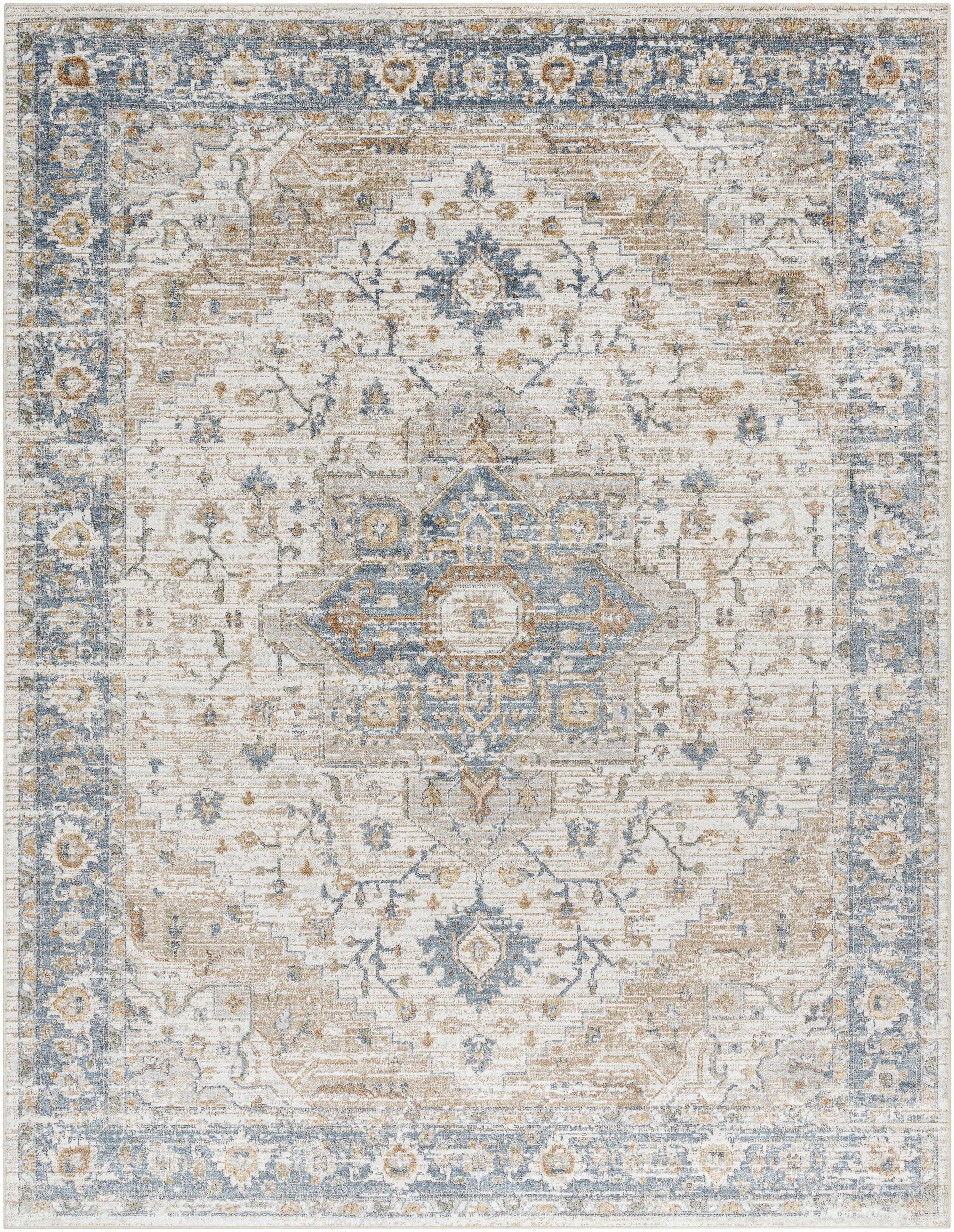 Ezri Cream Washable Area Rug - Tree of Life
