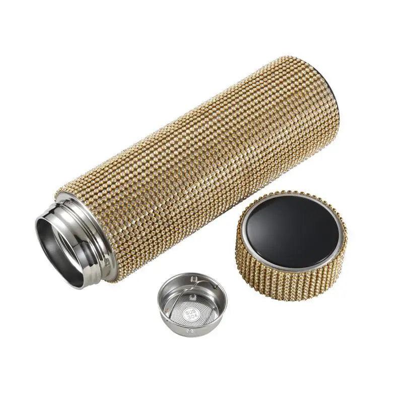Sport Sterlling Creative Diamond Thermos Bottle Water Bottle Stainless Steel Smart Temperature Display Vacuum Flask Mug Gift for Men Women - Tree of Life