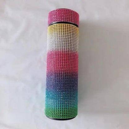Sport Sterlling Creative Diamond Thermos Bottle Water Bottle Stainless Steel Smart Temperature Display Vacuum Flask Mug Gift for Men Women - Tree of Life