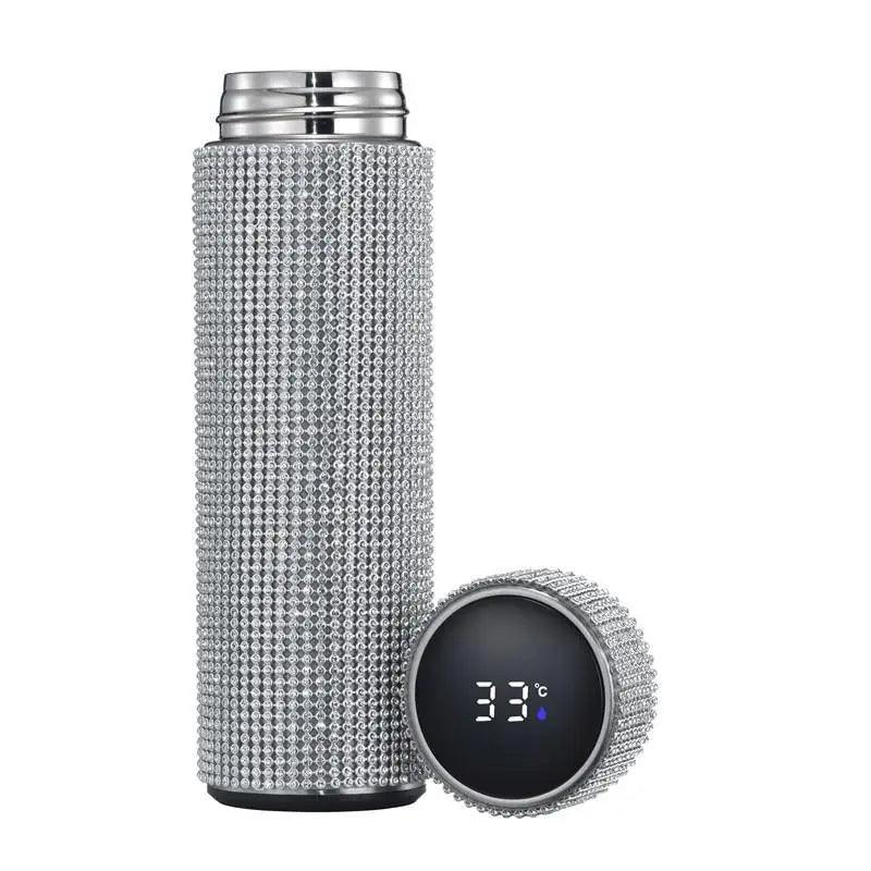 Sport Sterlling Creative Diamond Thermos Bottle Water Bottle Stainless Steel Smart Temperature Display Vacuum Flask Mug Gift for Men Women - Tree of Life