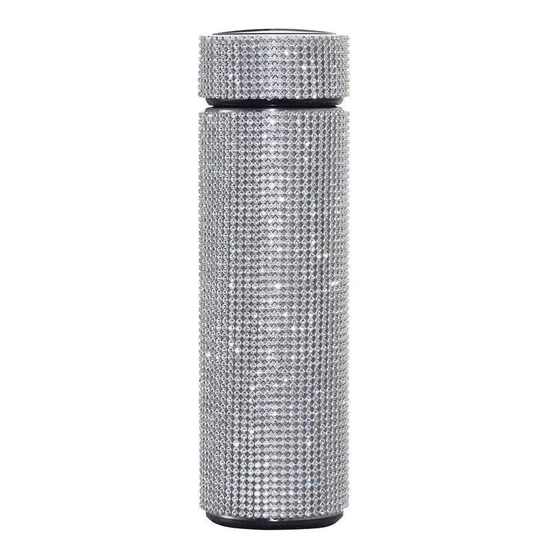 Sport Sterlling Creative Diamond Thermos Bottle Water Bottle Stainless Steel Smart Temperature Display Vacuum Flask Mug Gift for Men Women - Tree of Life
