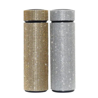 Sport Sterlling Creative Diamond Thermos Bottle Water Bottle Stainless Steel Smart Temperature Display Vacuum Flask Mug Gift for Men Women - Tree of Life