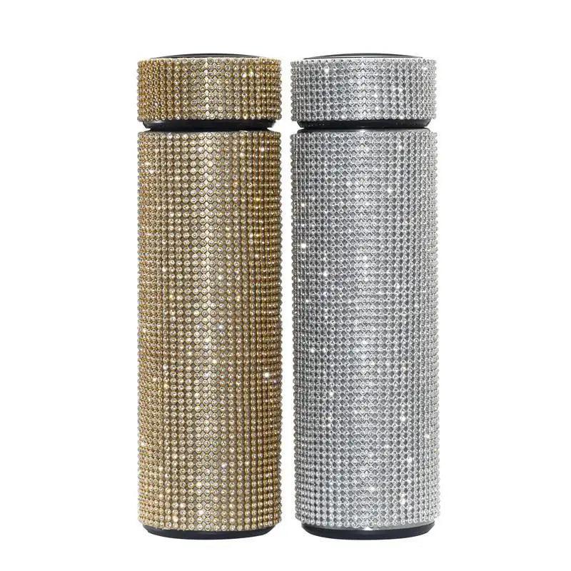 Sport Sterlling Creative Diamond Thermos Bottle Water Bottle Stainless Steel Smart Temperature Display Vacuum Flask Mug Gift for Men Women - Tree of Life