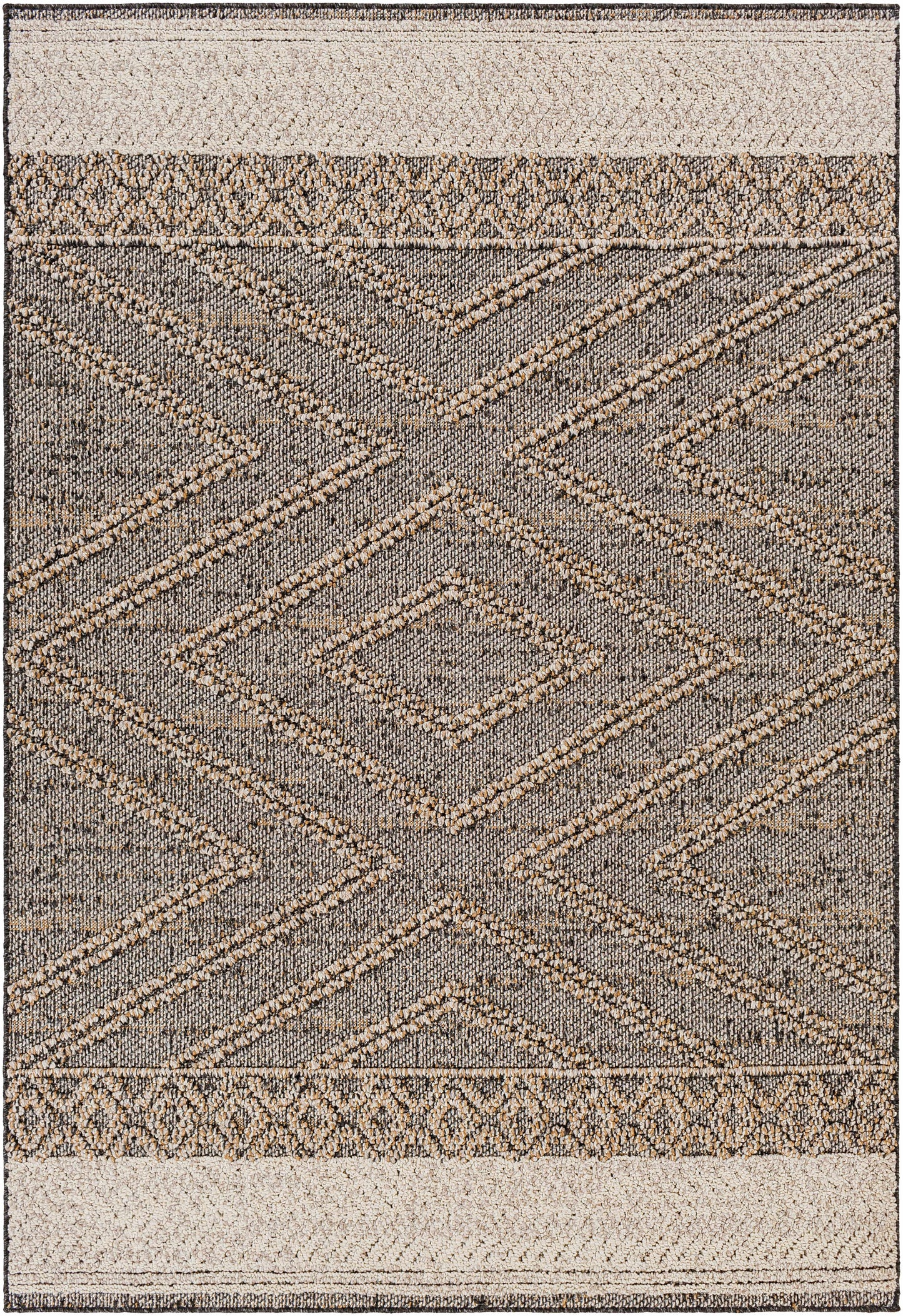 Beige Charcoal Areli Area Rug - Tree of Life