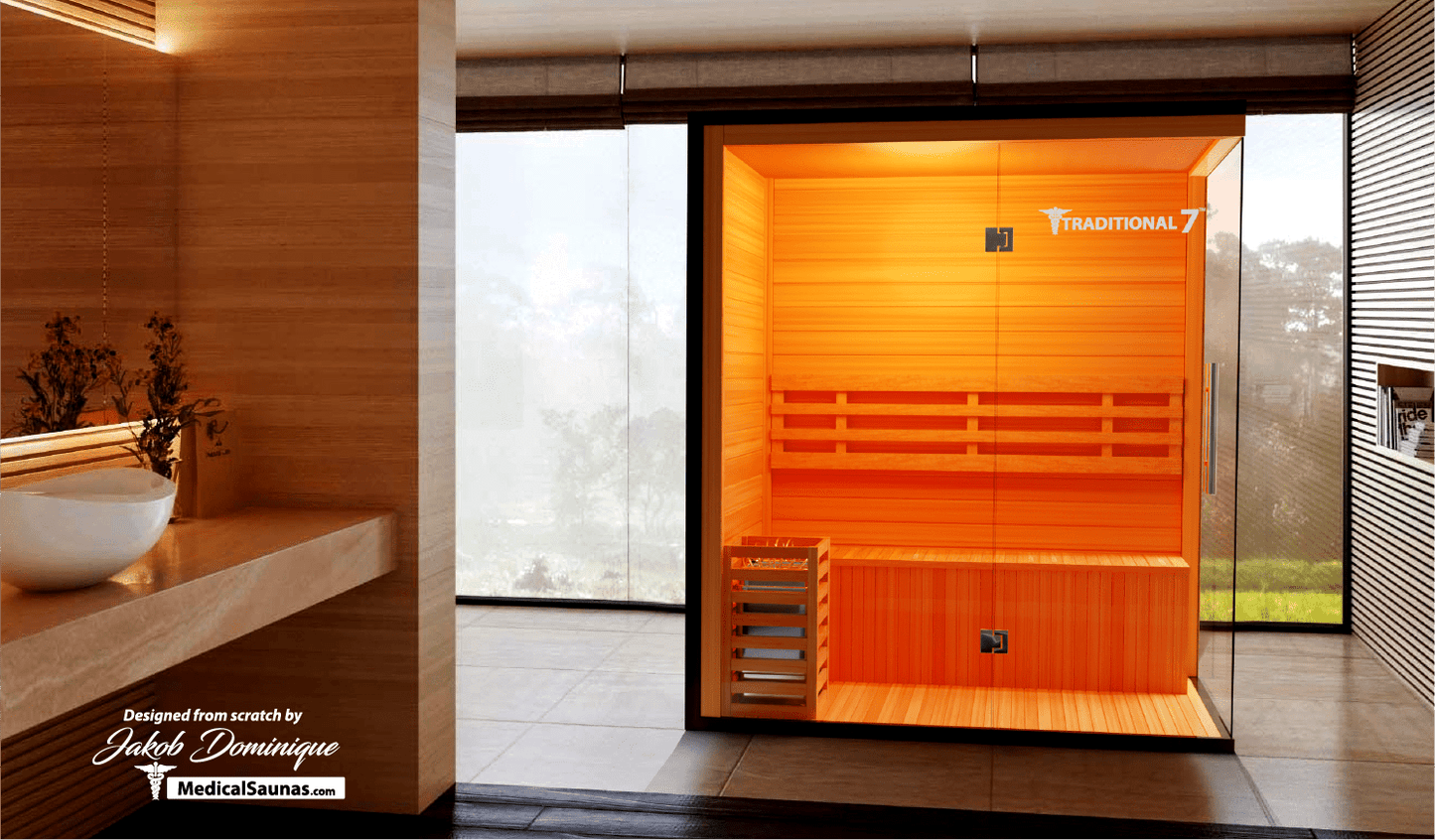 3 Person Home Steam Sauna | Traditional 7™ - Tree of Life