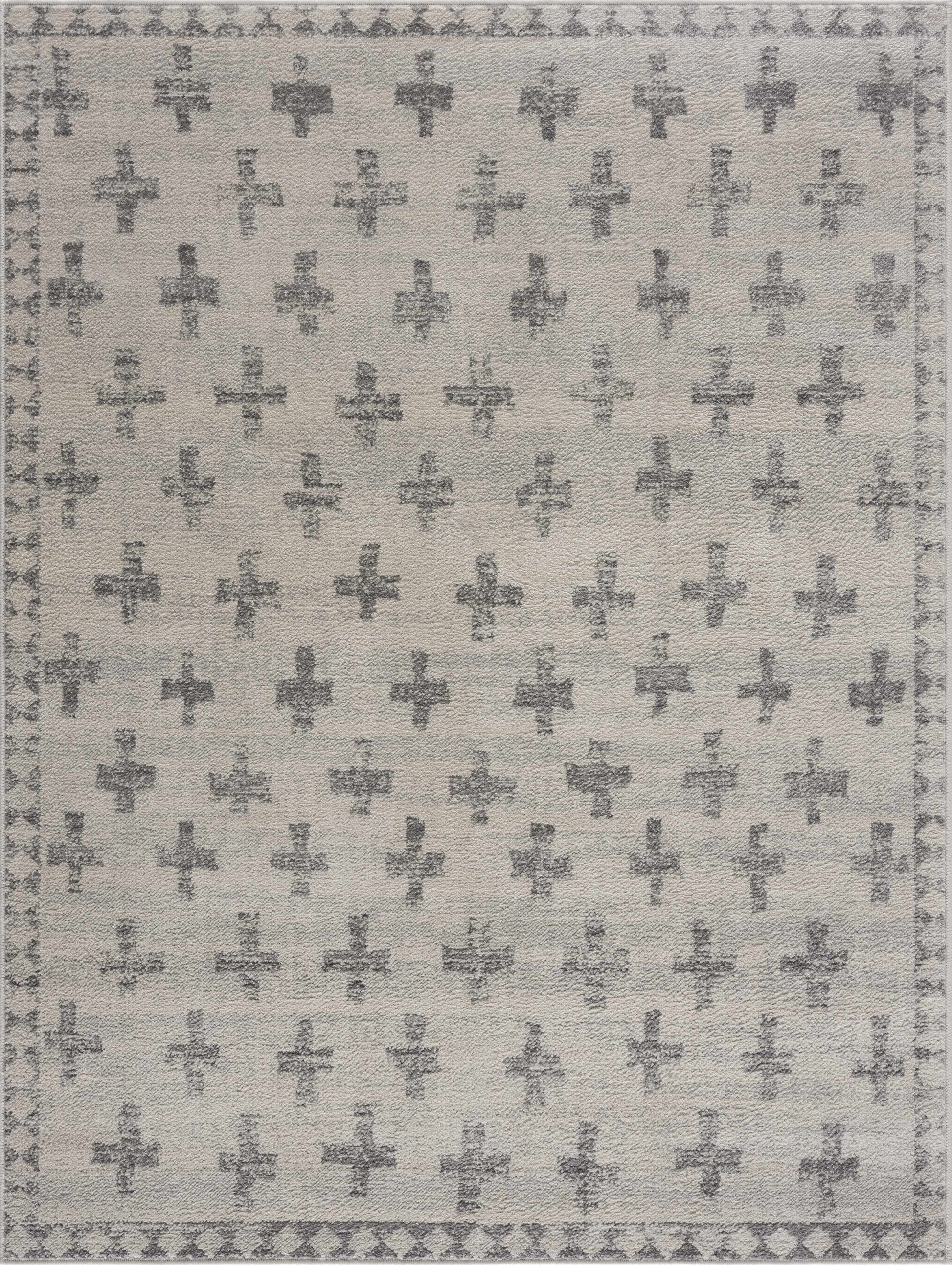 Tigris Swiss Cross Ivory&Gray Area Rug - Clearance - Tree of Life