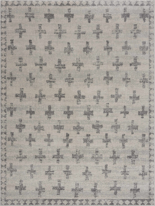 Tigris Swiss Cross Ivory&Gray Area Rug - Clearance - Tree of Life