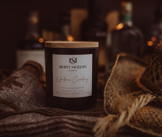 Urban Cowboy | Black | Wood-Wick Coconut Soy Wax Candle - Tree of Life