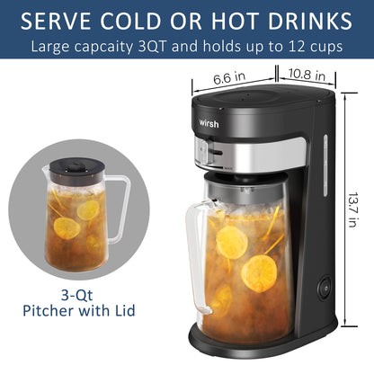 Wirsh Iced Coffee Maker,  Iced Tea Maker with 85 Ounce Pitcher,Strength Control and Reusable Filter - Tree of Life