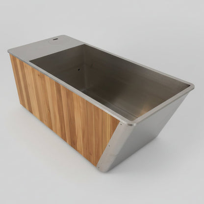 Wood/Stainless Steel Plunge Pool With Integrated Chiller/Heater - Tree of Life